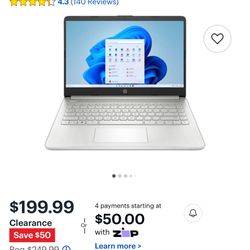 HP Intel Celeron 14” Laptop 