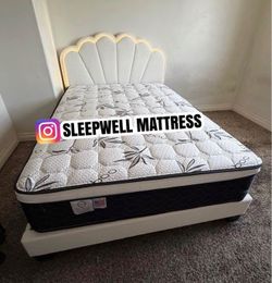 Queen size bed frame with mattress included