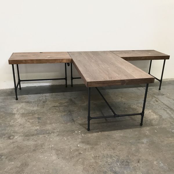 Wayne T Shaped Desk Large Dual Workstation With Custom Upgrades 3
