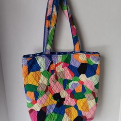 vera bradley pop Art Quilted Double Handle Colorful Tote Bag Purse 11x11