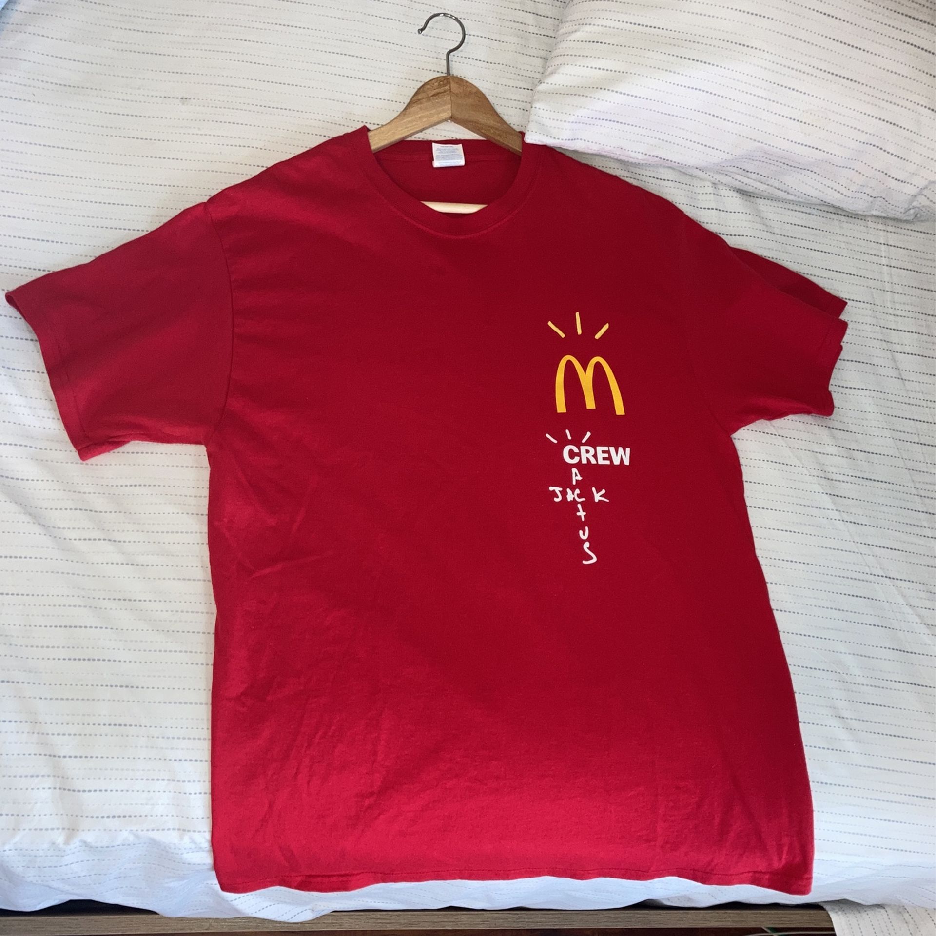 Travis Scott X McDonalds Crew T-shirt Red Cactus Jack