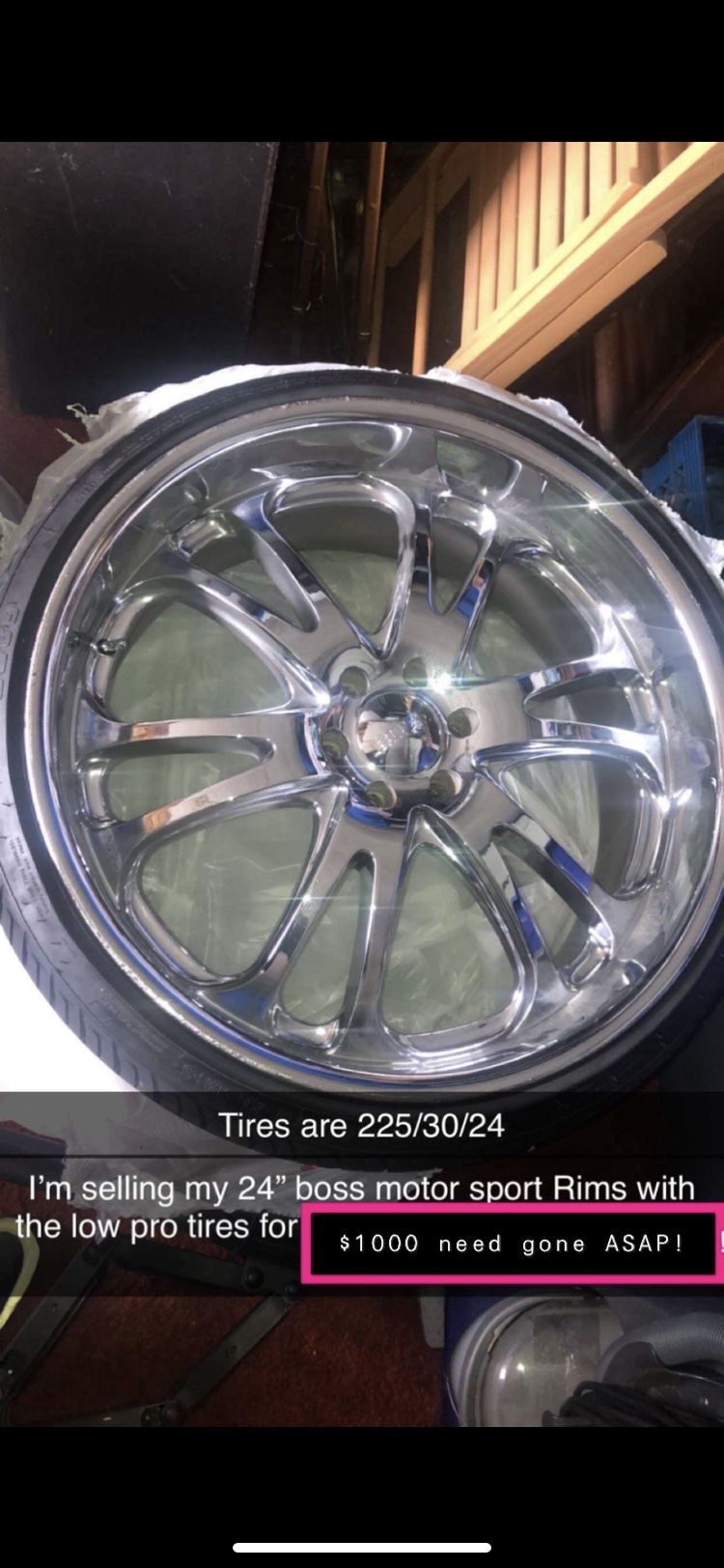 24 inch chrome rims W/tires 6 lugs NEED GONE ASAP!! best offer