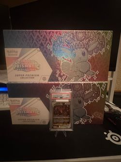 2 Prismatic Evolutions Super Premium Collections + PSA 10 Giratina VSTAR GG69