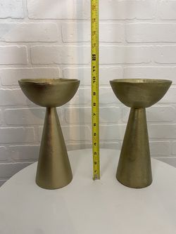 Rough Cast Brass Pillar Candleholder