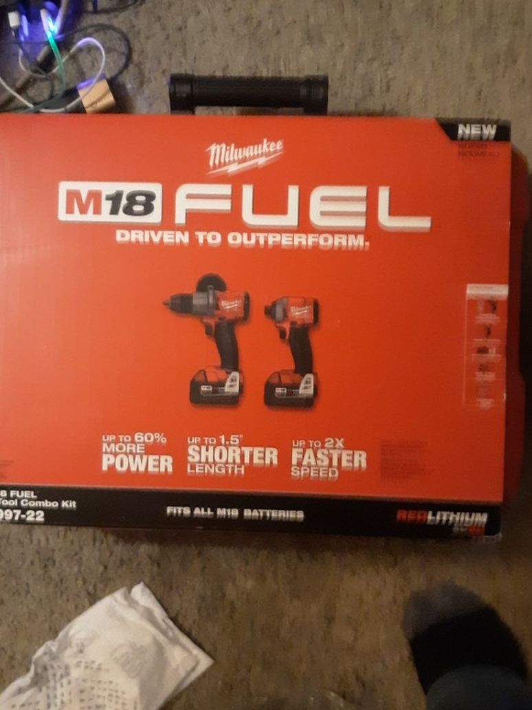 Milwaukee M18 Fuel Half Inch Impact And Hammer Drill Combo.