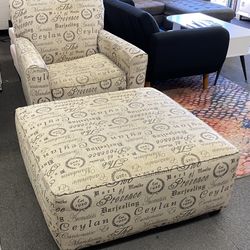 Pre-Owned Lounge Chair and Ottoman 
