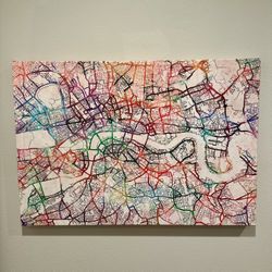 London Map On Canvas