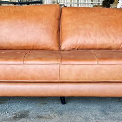 Mid-Century Leather 3-Seater Sofa