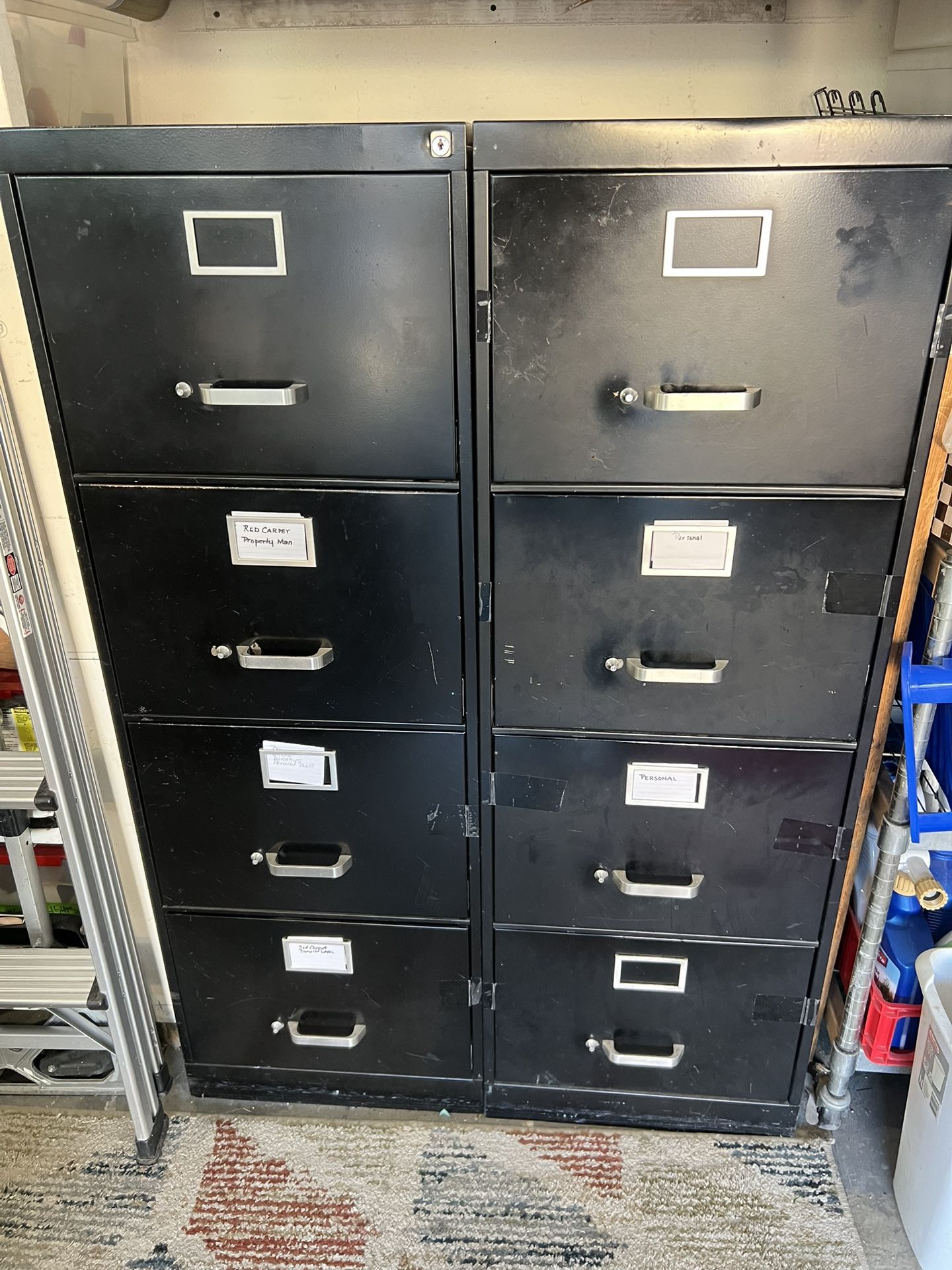 2 Metal 4 Drawer Office Filing Cabinets