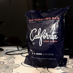 California Home Goods Bamboo Charcoal Air Purifying Bags 6 Pack 200g w/ Hooks