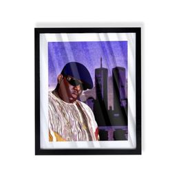 Notorious B.I.G. Biggie Smalls Custom Art Piece On Black Frame