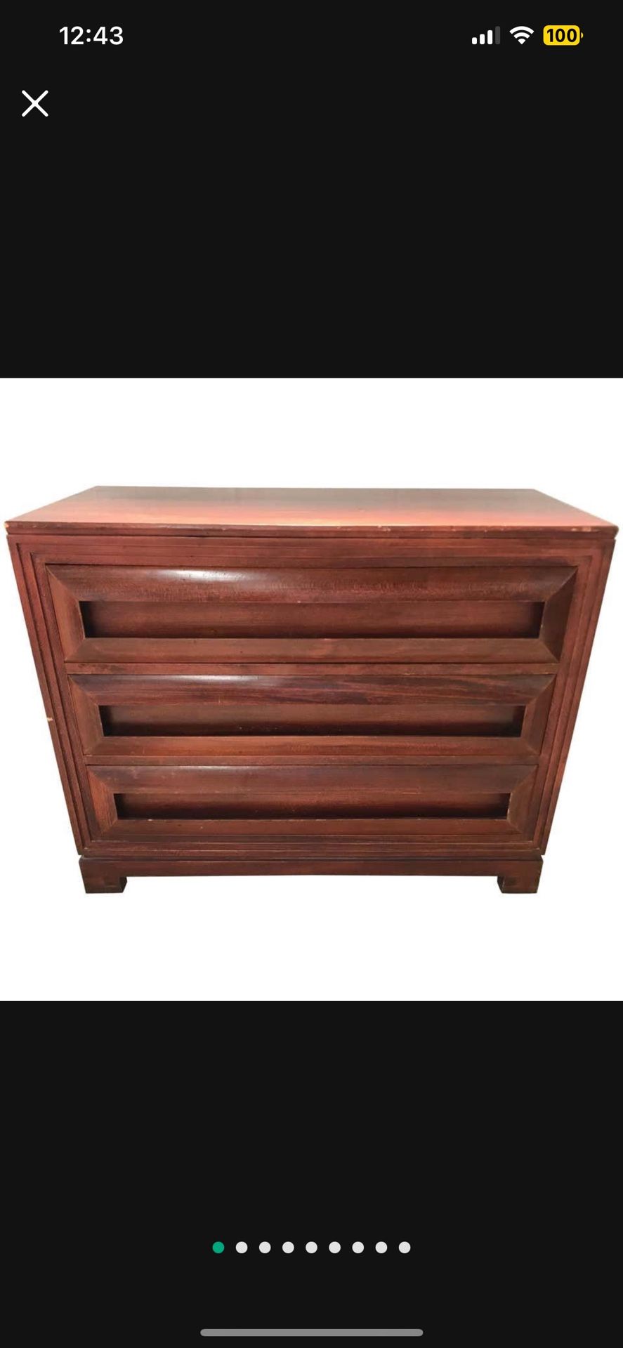 Vintage Mid Century Paul Frankl Petite Mahogany Chest of Drawers for Johnson Furniture Co.