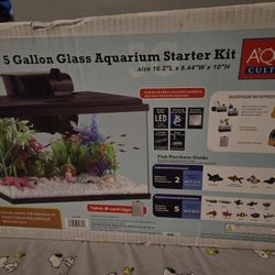 New 5 Gallon Glass Aquarium Starter Kit
