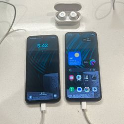 2 Teléfonos Samsum Galaxi Con Cargador Originales Y unos Headphones 