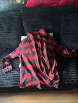 Red and Black Plaid Flannel Shirt