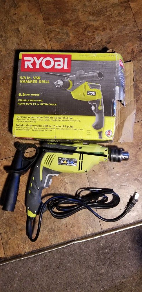 RYOBI VSR VARIABLE SPEED 5/8 HAMMER DRILL (NEW)