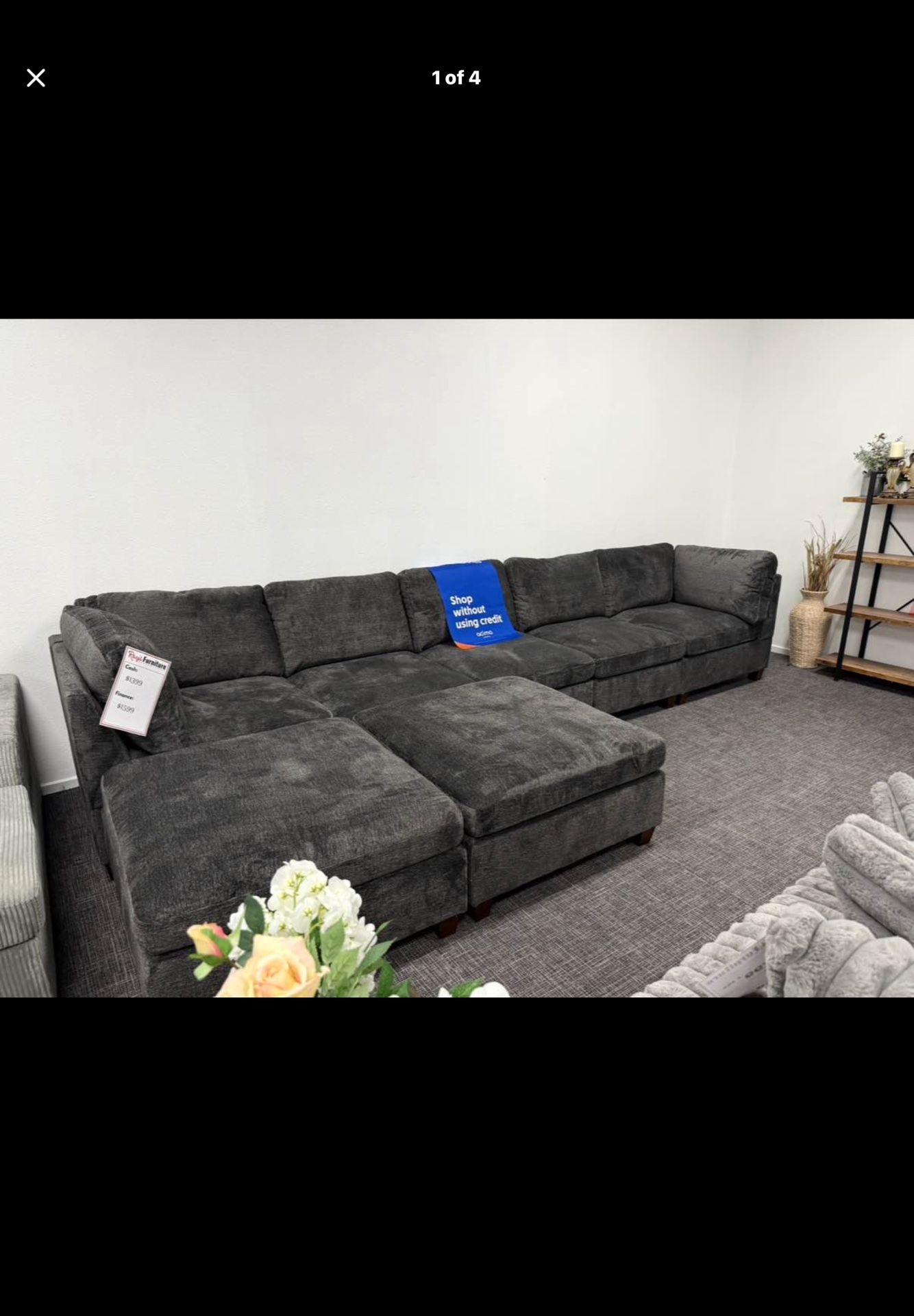 7pc Modular Dark Gray Sectional