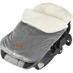 JJ Cole Bundle Me Winter Baby Car Seat Cover and Bunting Bag — Original — Graphite Gray — Sherpa Lined Baby Carrier Cover — Winter  Essentials ( Gray)