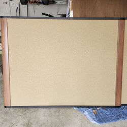 3M™ Cork Bulletin Board, 48" x 36", Aluminum Frame With Mahogany Finish