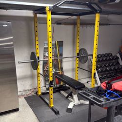Home Gym Setup – Power Rack, Bench, Barbell, Weights