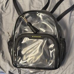 Clear and black mini backpack