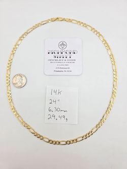 14k gold 24" concave figaro