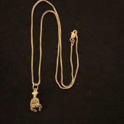 16” Sterling Silver Necklace With Lobster Pendant 