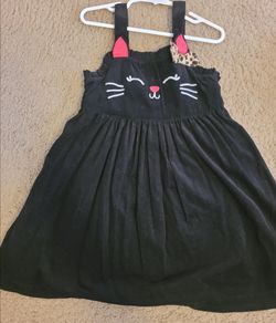 Gymboree brand black cat corduroy dress  4T