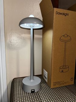 Gray Cordless Table Lamp, 5200mAh Waterproof Battery Operated LED Desk Lamp, 3-Level Dimming 2700K-6500K Aluminum Portable Light