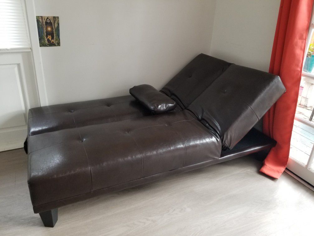 Multi Use Faux Leather Futon Couch