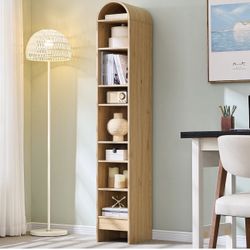 NEW 67" Tall Arched Bookshelf , Shoe Shelf , Bathroom Storage