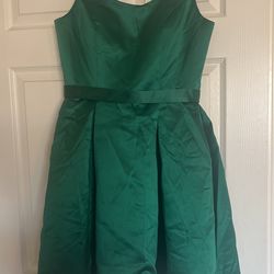 Green Satin a Line Prom/bridal Homecoming Dress 