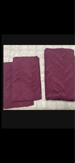 Girls twin purple quilt bedding with 2 pillow cases