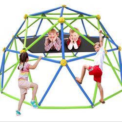 Gardenature 10FT Climbing Dome with Hammock, Outdoor Jungle Gym for Kids, Geometric Dome Climber Supporting 880 Lbs, ASTM Approved