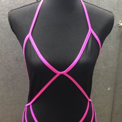 Pink & Black String Bikini 