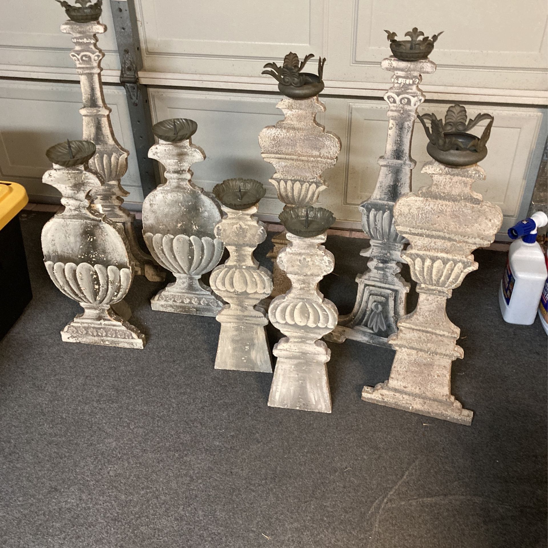 $100 Per Pair.  FABULOUS PALM BEACH MANSION Designer Decorator Architecture Pieces. Wood & Metal. Especially Great With Pillar & Battery Candles.  