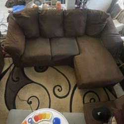 Brown Suede 3 Seater Couch
