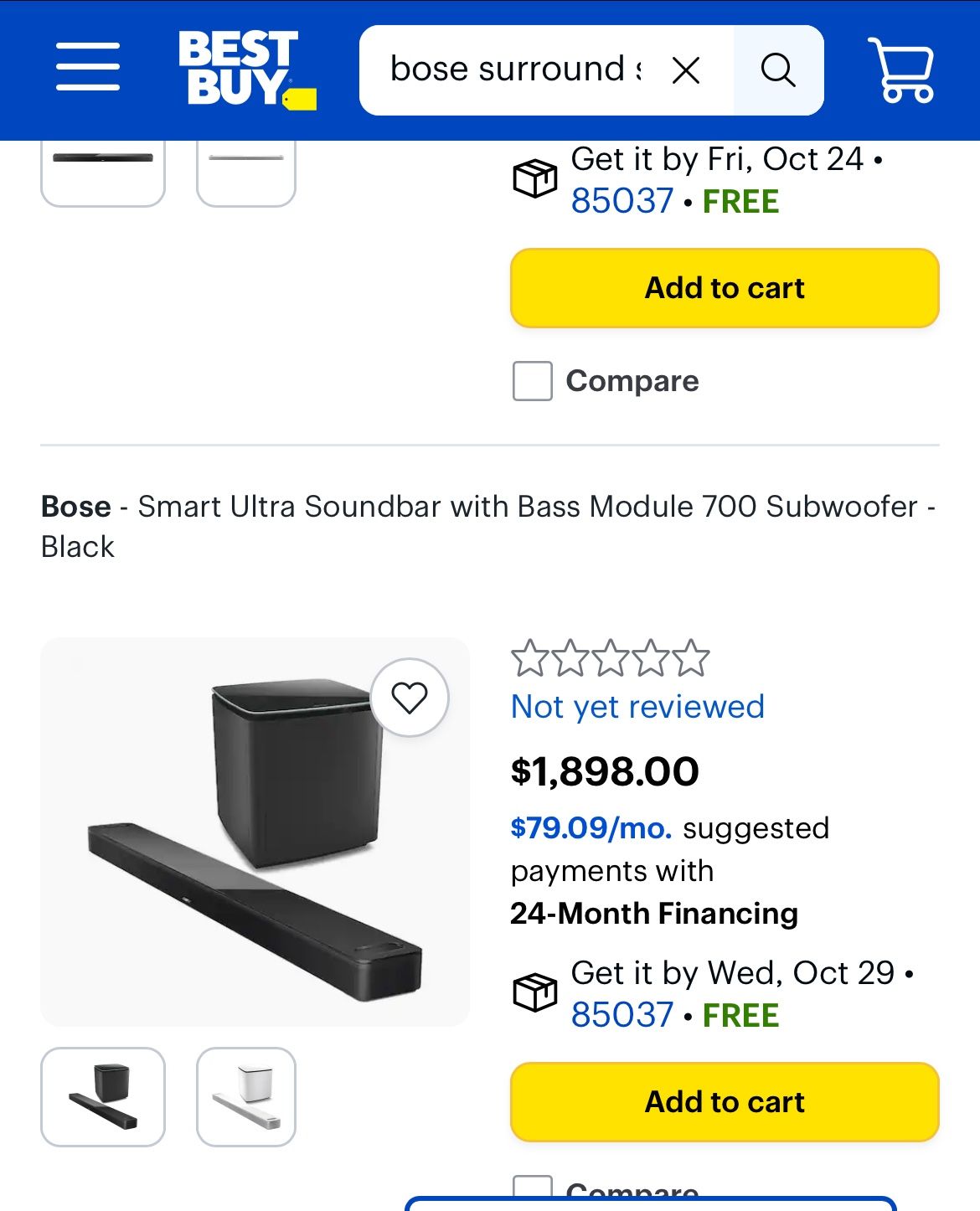 Bose Sound Bar & Subwoofer 