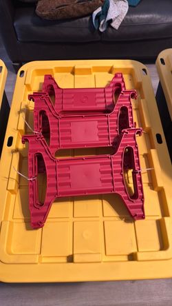 Red Plastic Folding Sawhorse Brackets Set