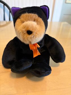 Halloween Teddy Bear Plush in Cat Costume