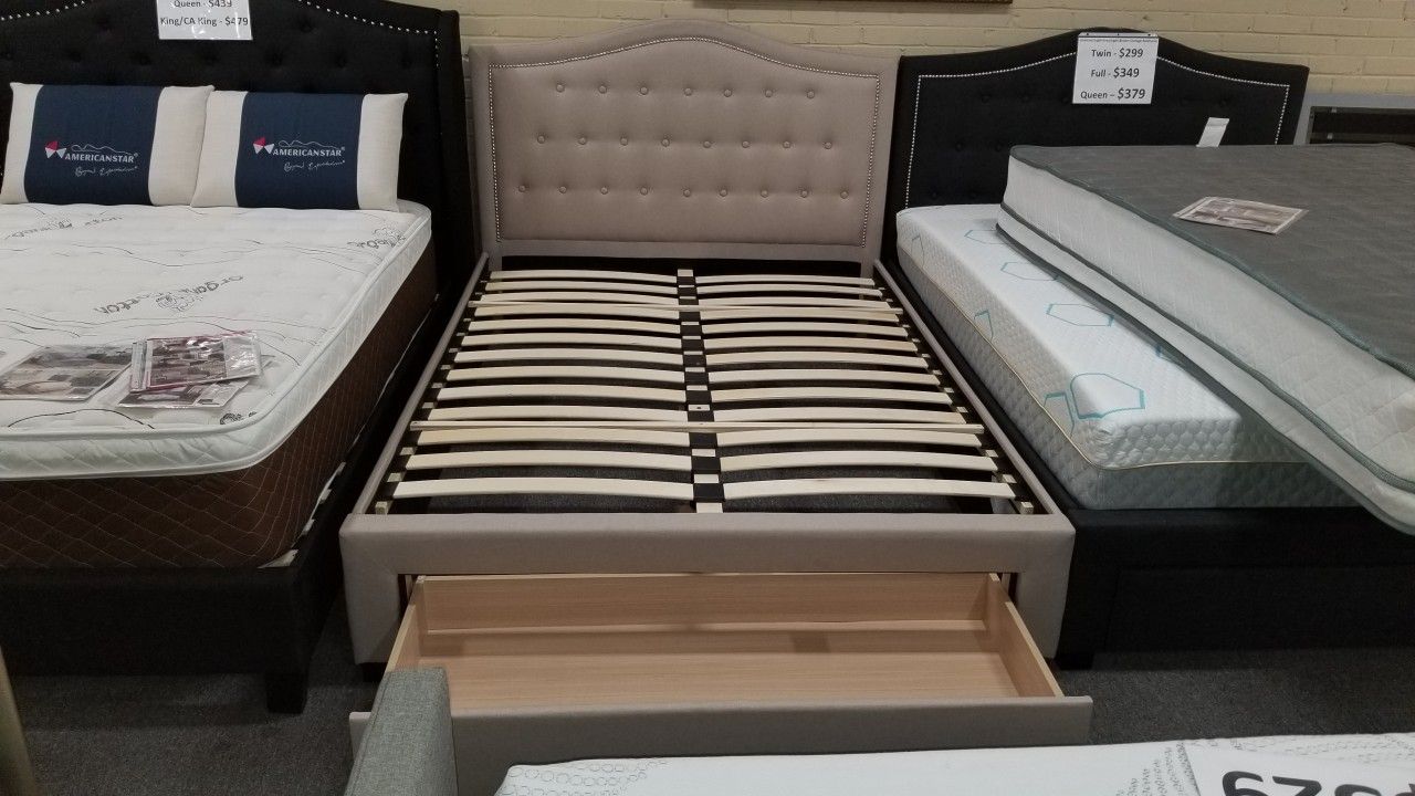 Brand New Brown Queen Storage Bedframe
