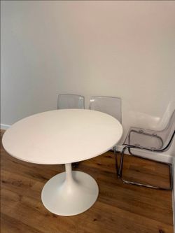 Ikea Tulip Table & (2) Ikea Tobias Chair