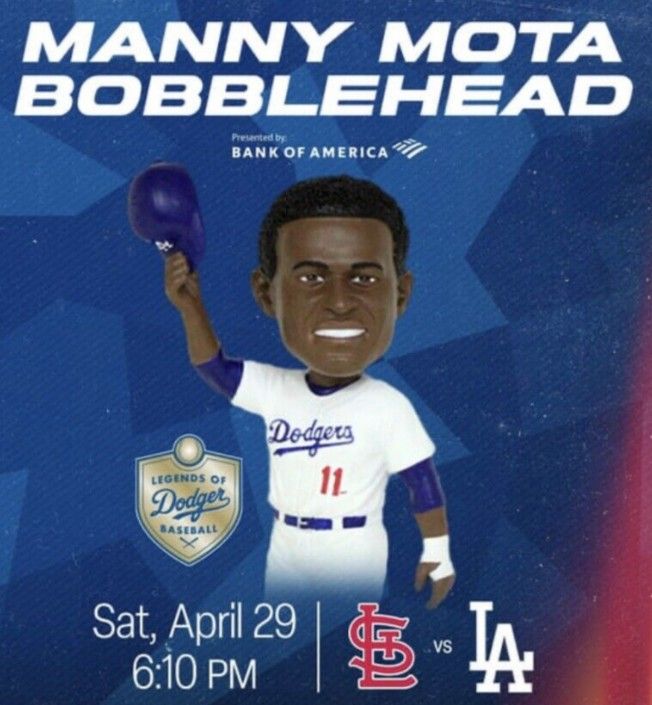 Dodgers ボブルヘッド 人形 記念グッズ　manny mota Manny Mota Bobblehead Los Angeles Dodgers 2023 Legends of LA MANNY