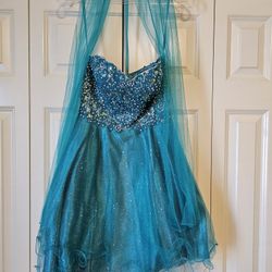 Teal Homecoming Prom Formal Dress - XS