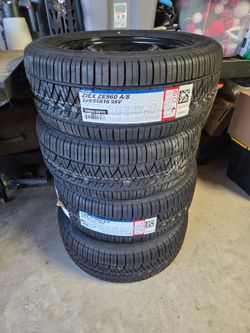 Kia, Brand New 16" Steel Wheels + Falken Ziex ZE960 A/S 225/55R16 Tires