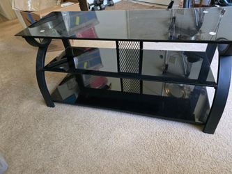 Costway 3-Tier Tempered Glass Top TV Stand Entertainment Center Media Console Furniture