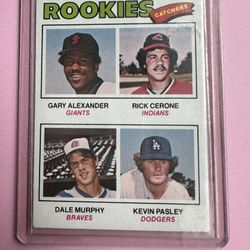 1977 Topps - Rookie Catchers #476 Dale Murphy, Rick Cerone, Gary Alexander (RC)