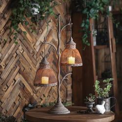 European Home Decoration Metal Candle Stick Holder Home Decoration Light Luxury Hanging Antique Candle Stand Holder