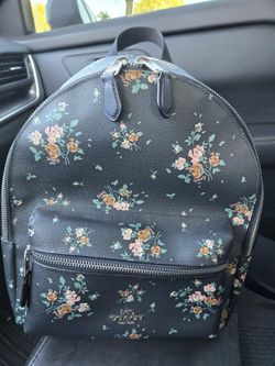Authentic Coach Medium Floral Backpack (Midnight)