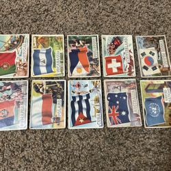 10 Vintage 1956 Topps Flags Of The World Cards Collectibles 